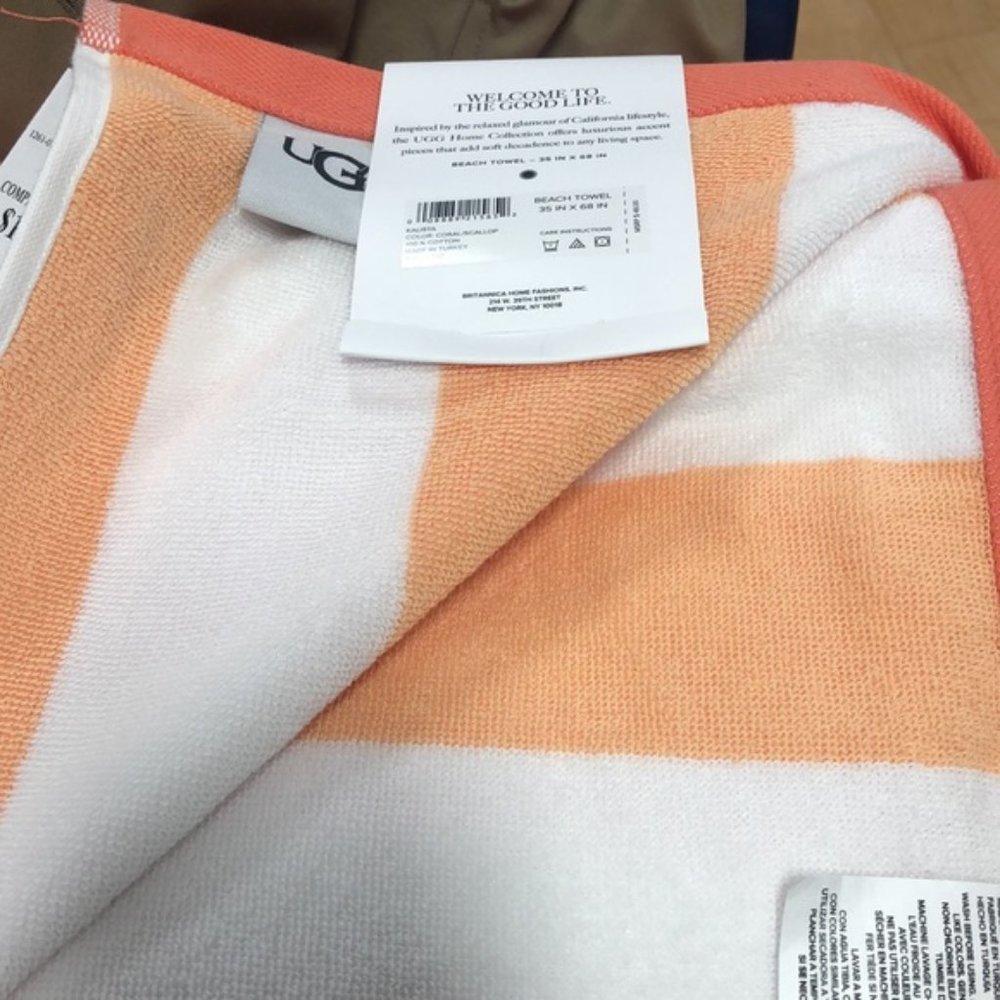 Ugg Kalista Beach Towel 35 X 68 Two Tone Stripe - Picture 2 of 2